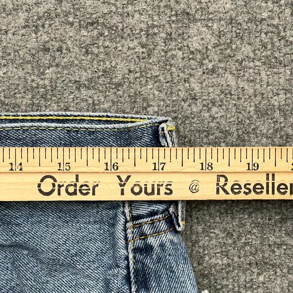 Levis 505 Jeans Mens 34x34 Blue Denim 5-Pocket Mid Rise Straight Leg Zip Fly - Picture 11 of 14